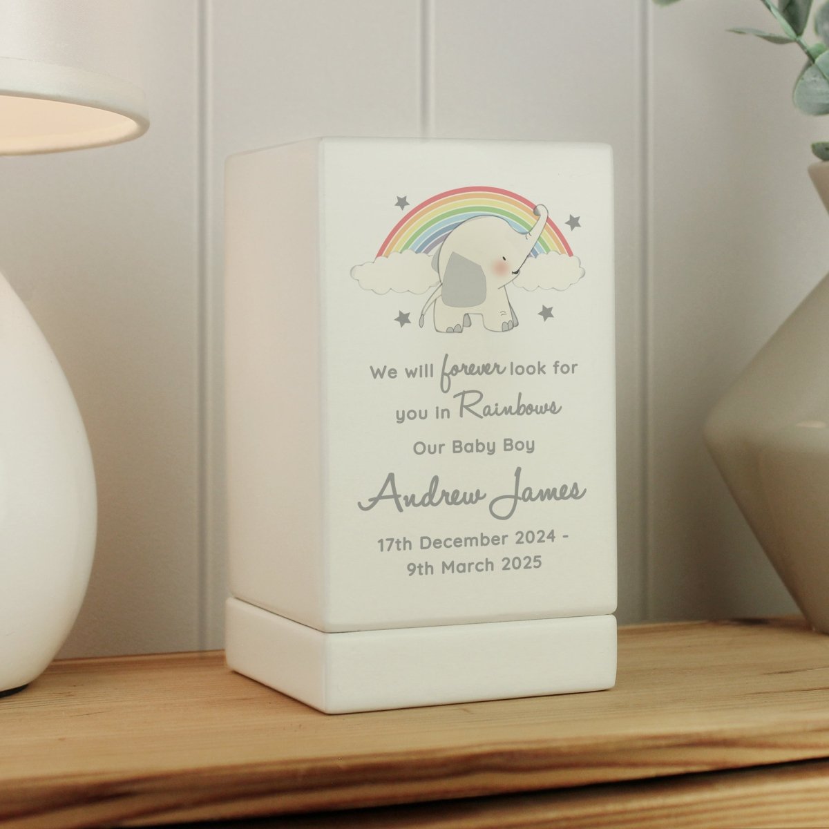 Personalised Child's Memorial Small Wooden Urn