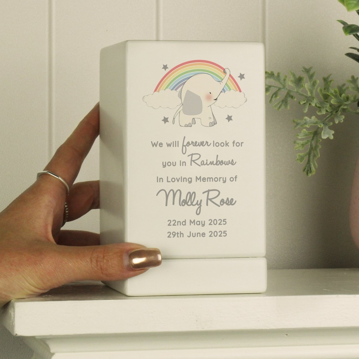 Personalised Child's Memorial Small Wooden Urn