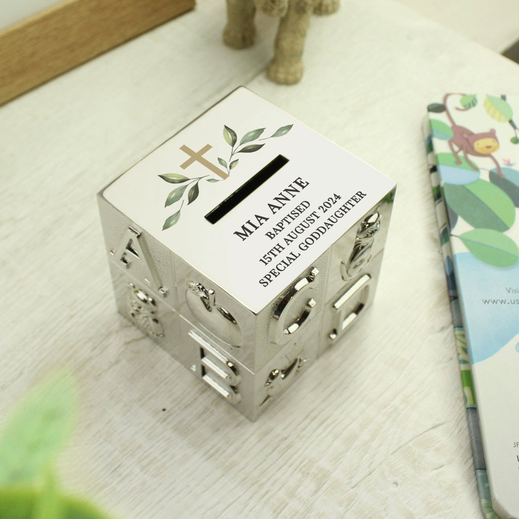 Personalised Christening Abc Money Box