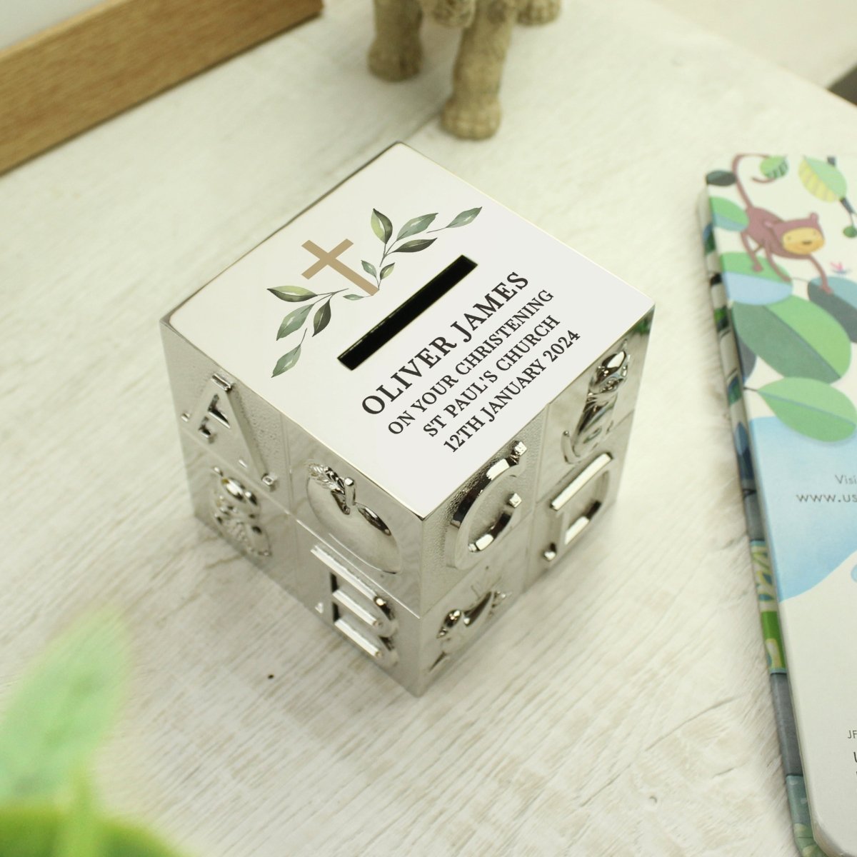 Personalised Christening Abc Money Box