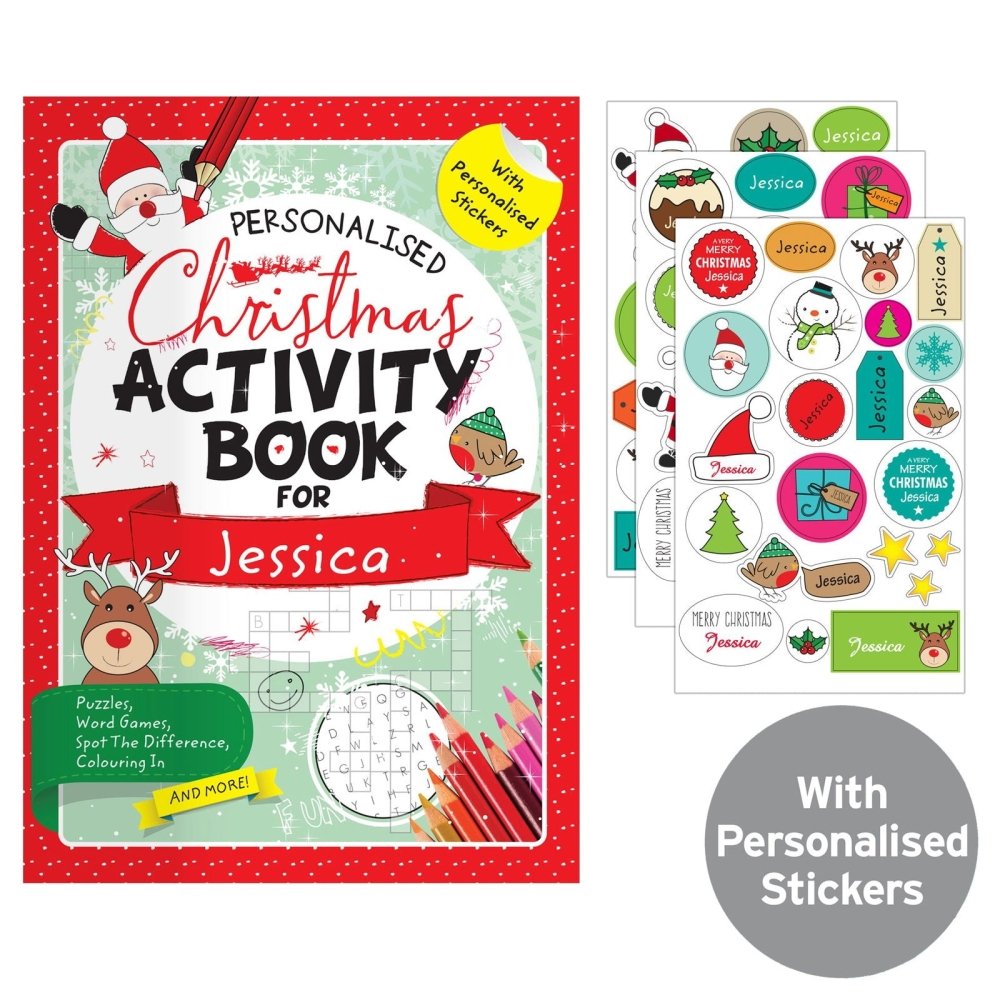 Personalised Christmas Activity Book With Stickers