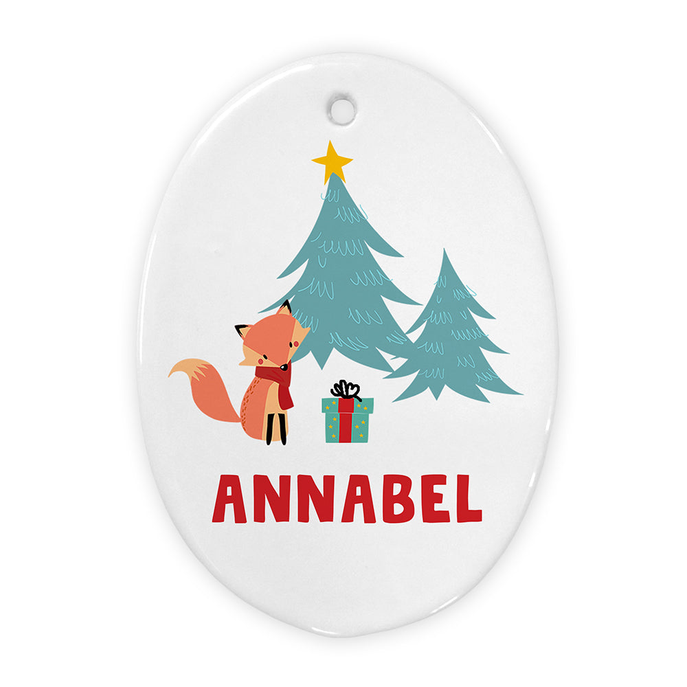 Personalised Personalised Christmas Fox Decoration