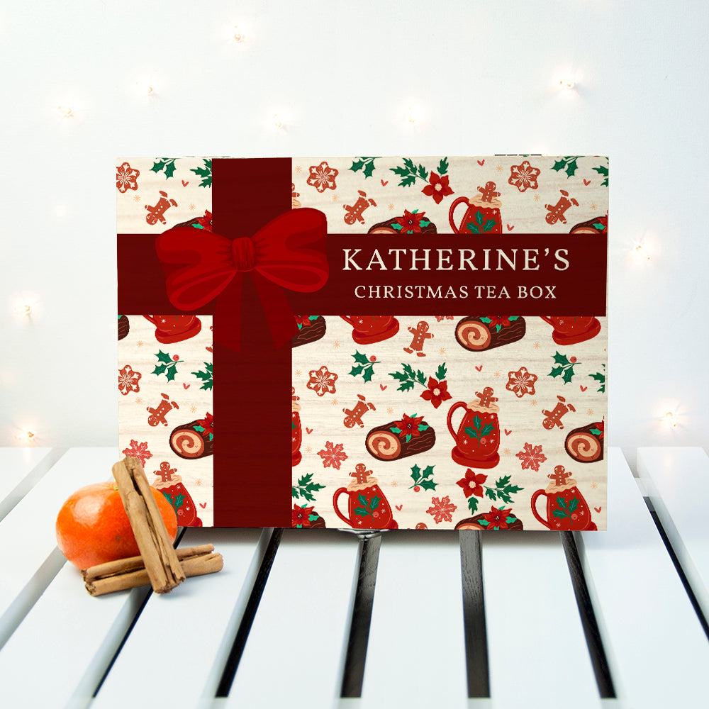 Personalised Personalised Christmas Present Tea Box