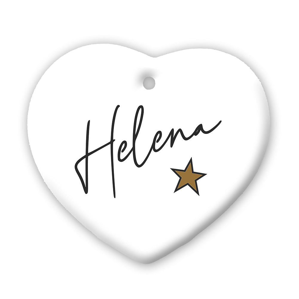 Personalised Personalised Christmas Star Heart Decoration