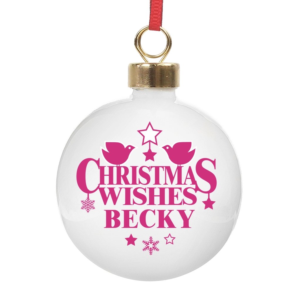 Personalised Christmas Wishes Bauble