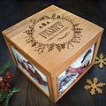 Personalised Christmas Wreath Memory Photo Cube