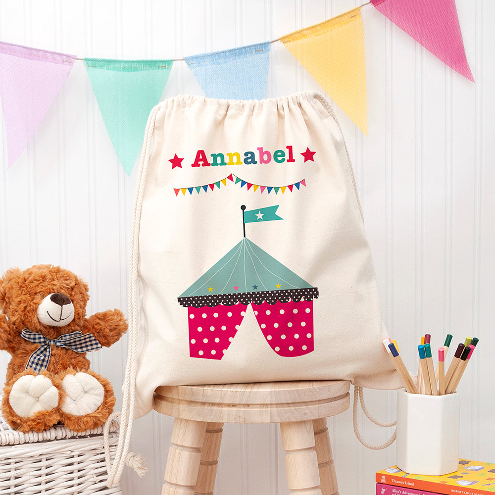Personalised Personalised Circus Cotton Nursery Bag