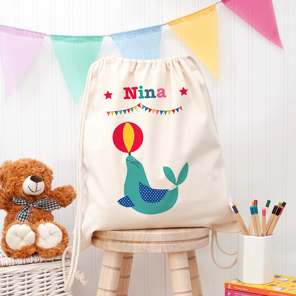 Personalised Personalised Circus Cotton Nursery Bag