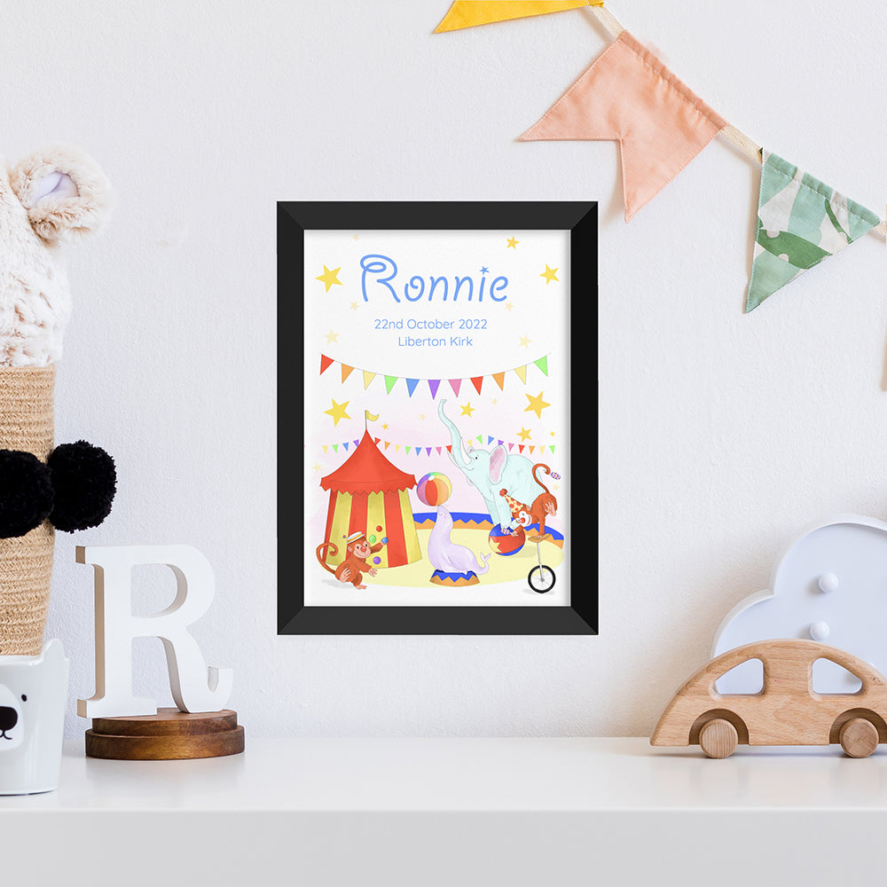 Personalised Personalised Circus Fun Framed Print