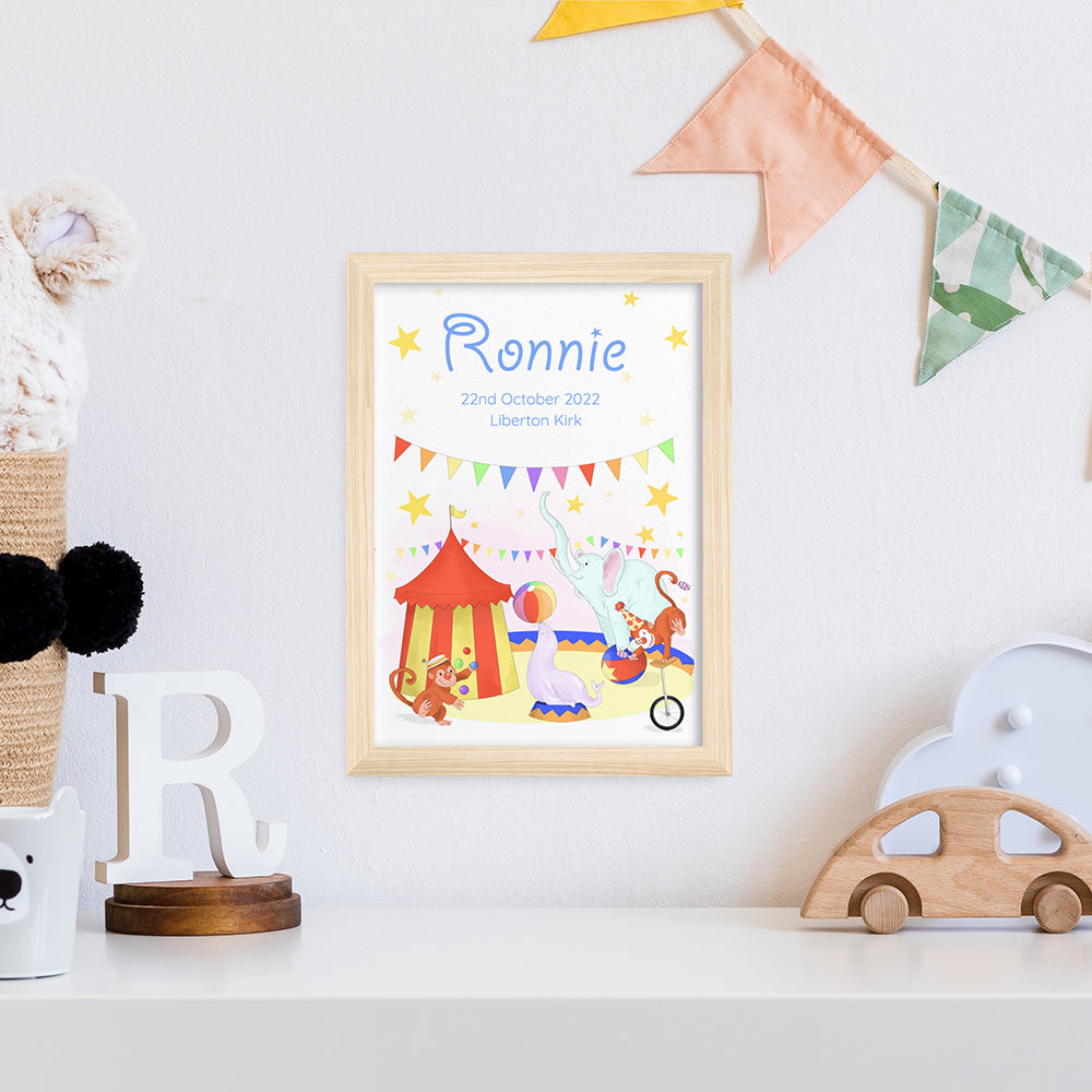 Personalised Personalised Circus Fun Framed Print