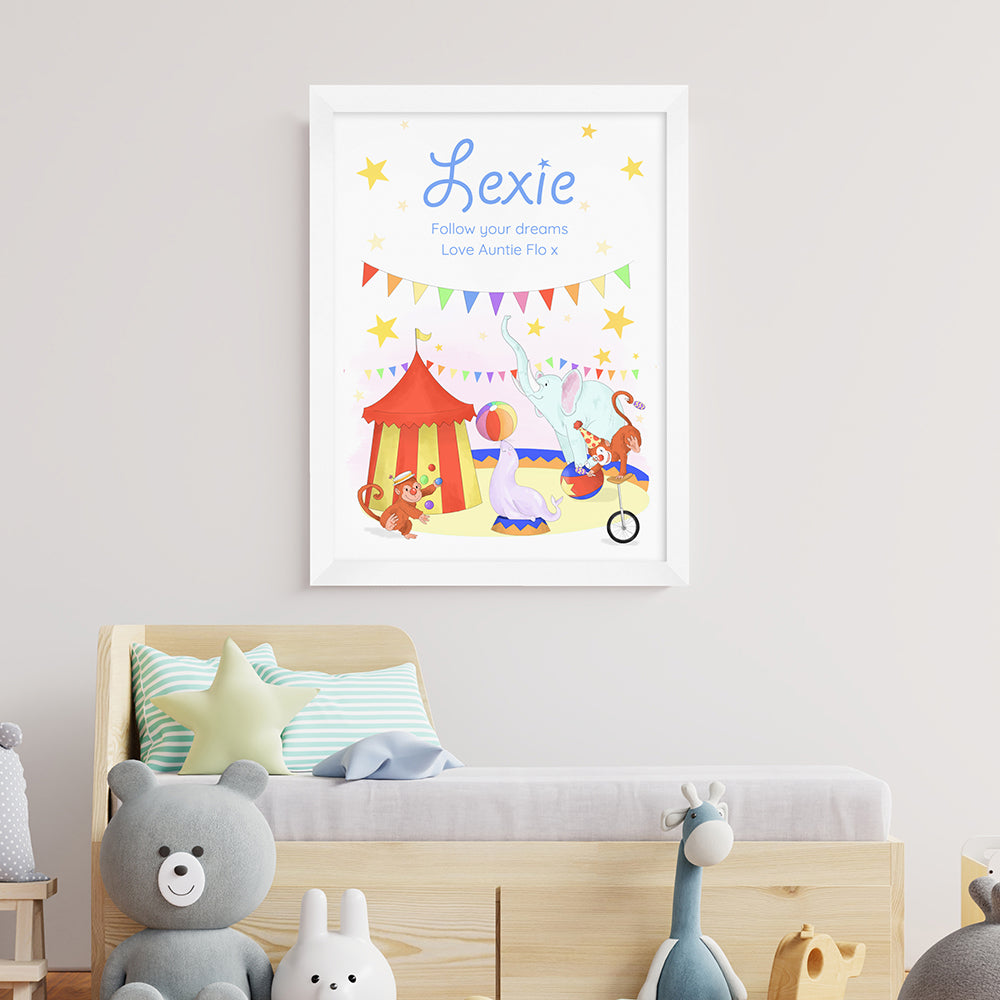 Personalised Personalised Circus Fun Framed Print