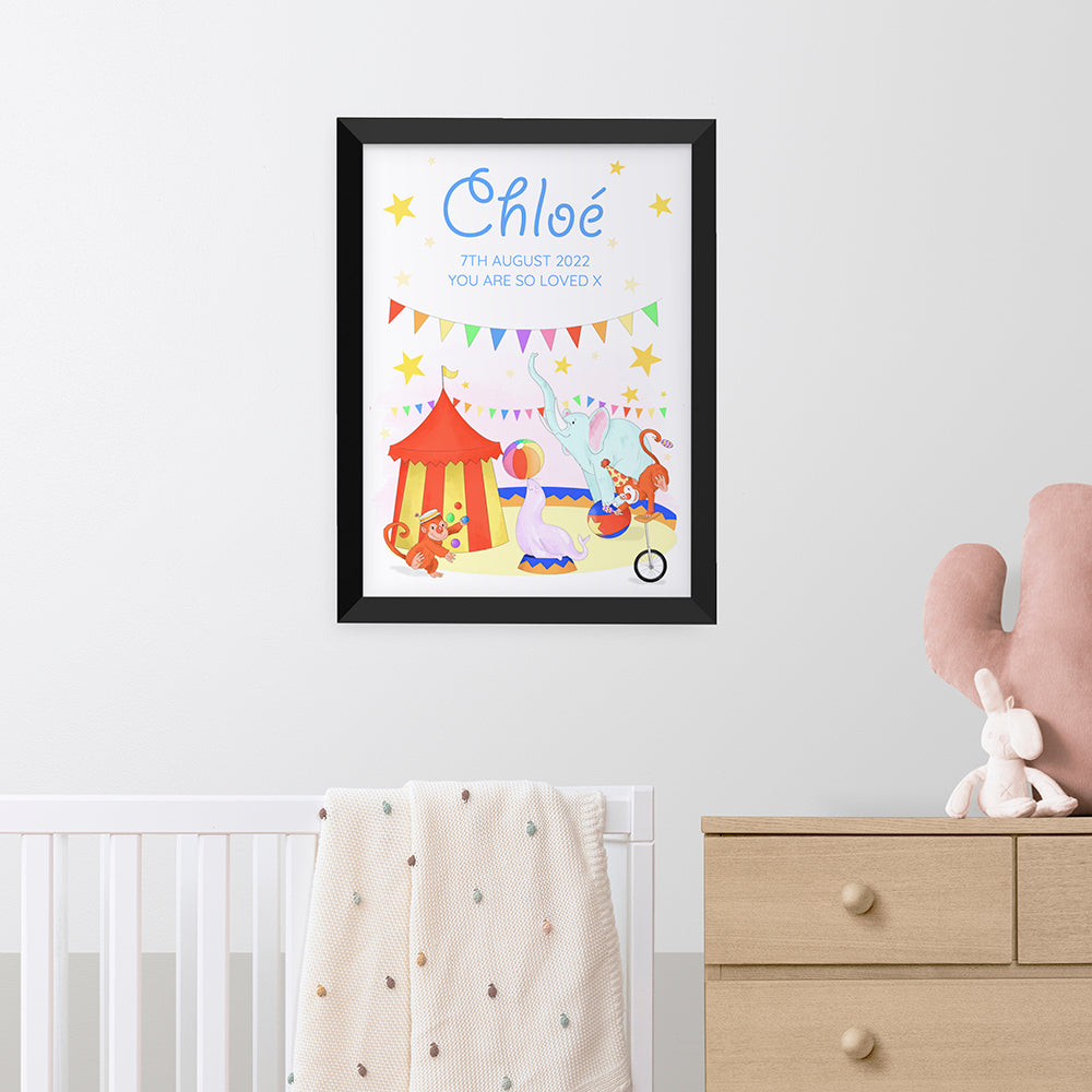 Personalised Personalised Circus Fun Framed Print