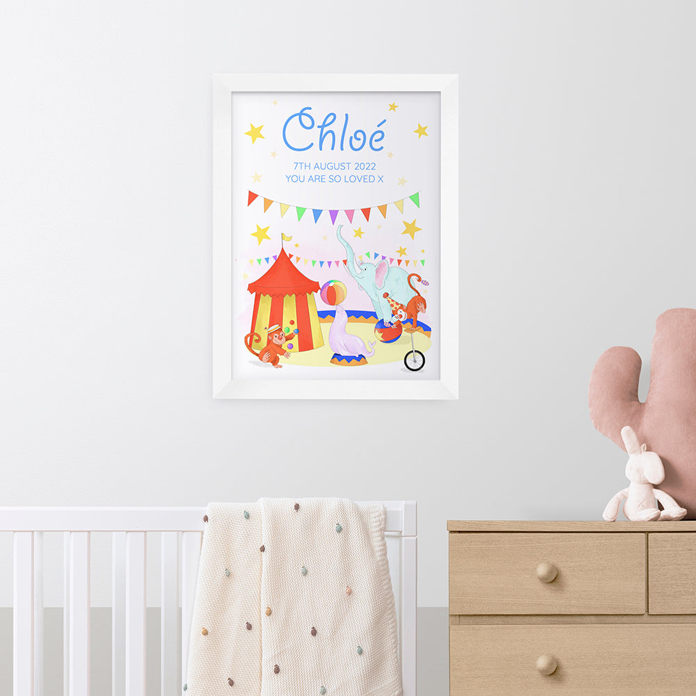 Personalised Personalised Circus Fun Framed Print