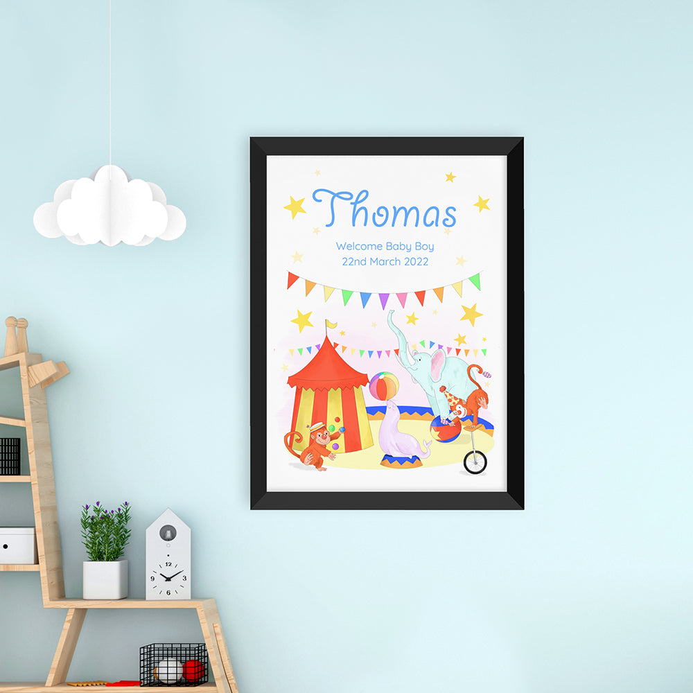 Personalised Personalised Circus Fun Framed Print