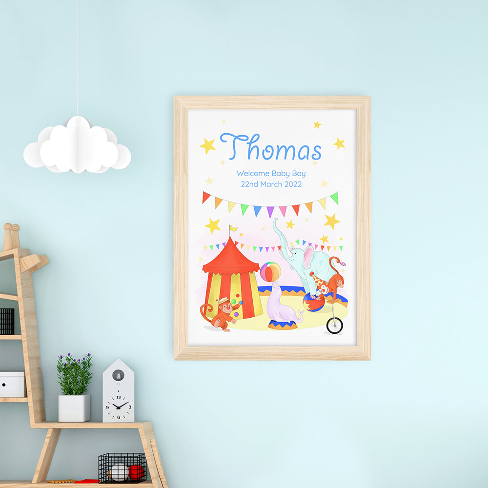 Personalised Personalised Circus Fun Framed Print