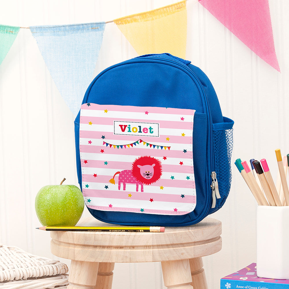 Personalised Personalised Circus Themed Blue Lunch Bag
