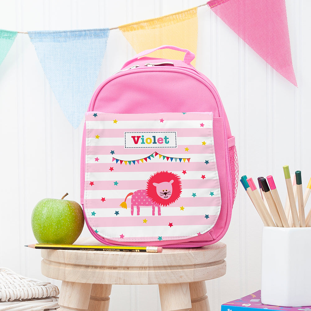 Personalised Personalised Circus Themed Pink Lunch Bag