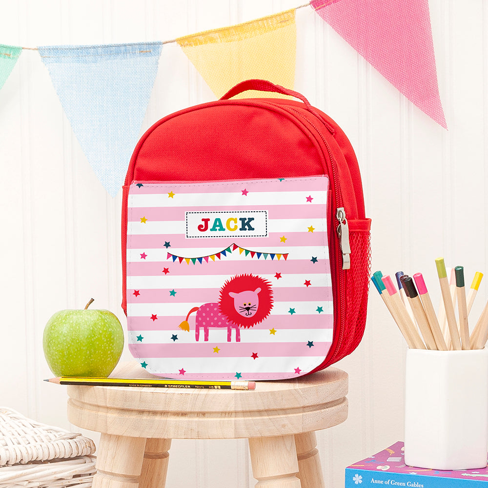 Personalised Personalised Circus Themed Red Lunch Bag