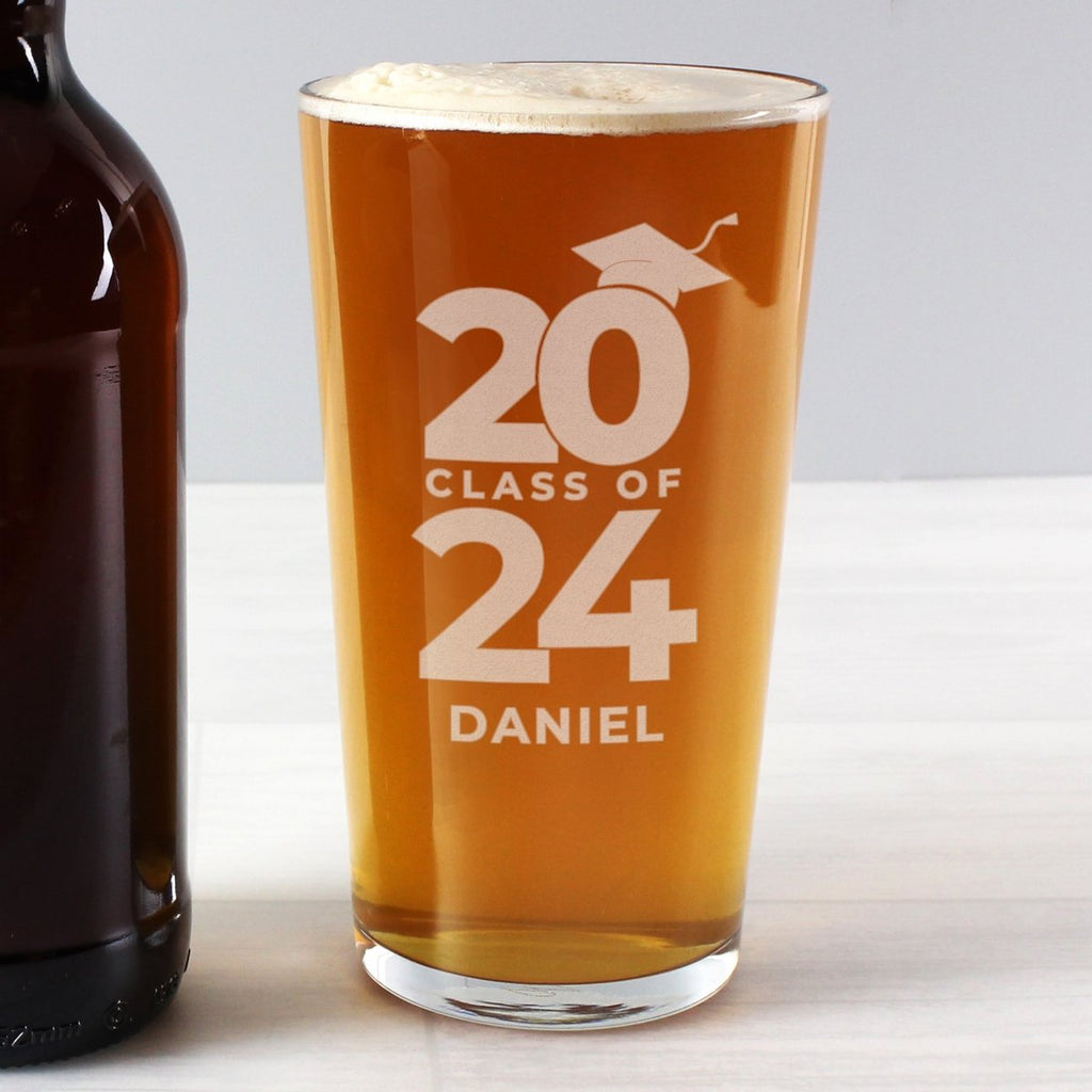 Personalised Class Of Graduation Pint Glass