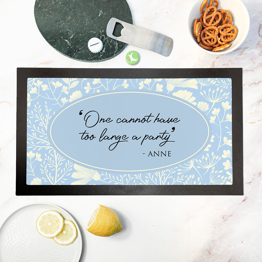 Personalised Personalised Classic Floral Quote Bar Mat