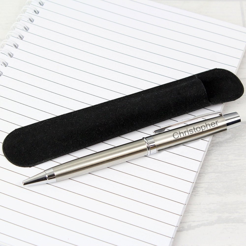 Personalised Classic Pen And Pouch Set