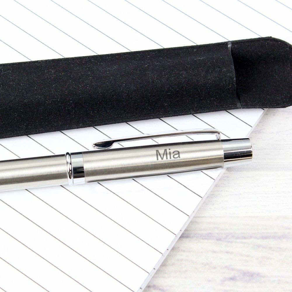 Personalised Classic Pen And Pouch Set