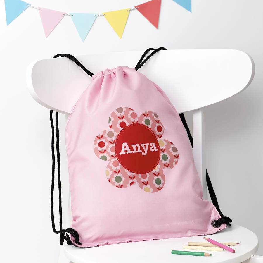 Personalised Personalised Classic Pink Flower Waterproof Swim Bag