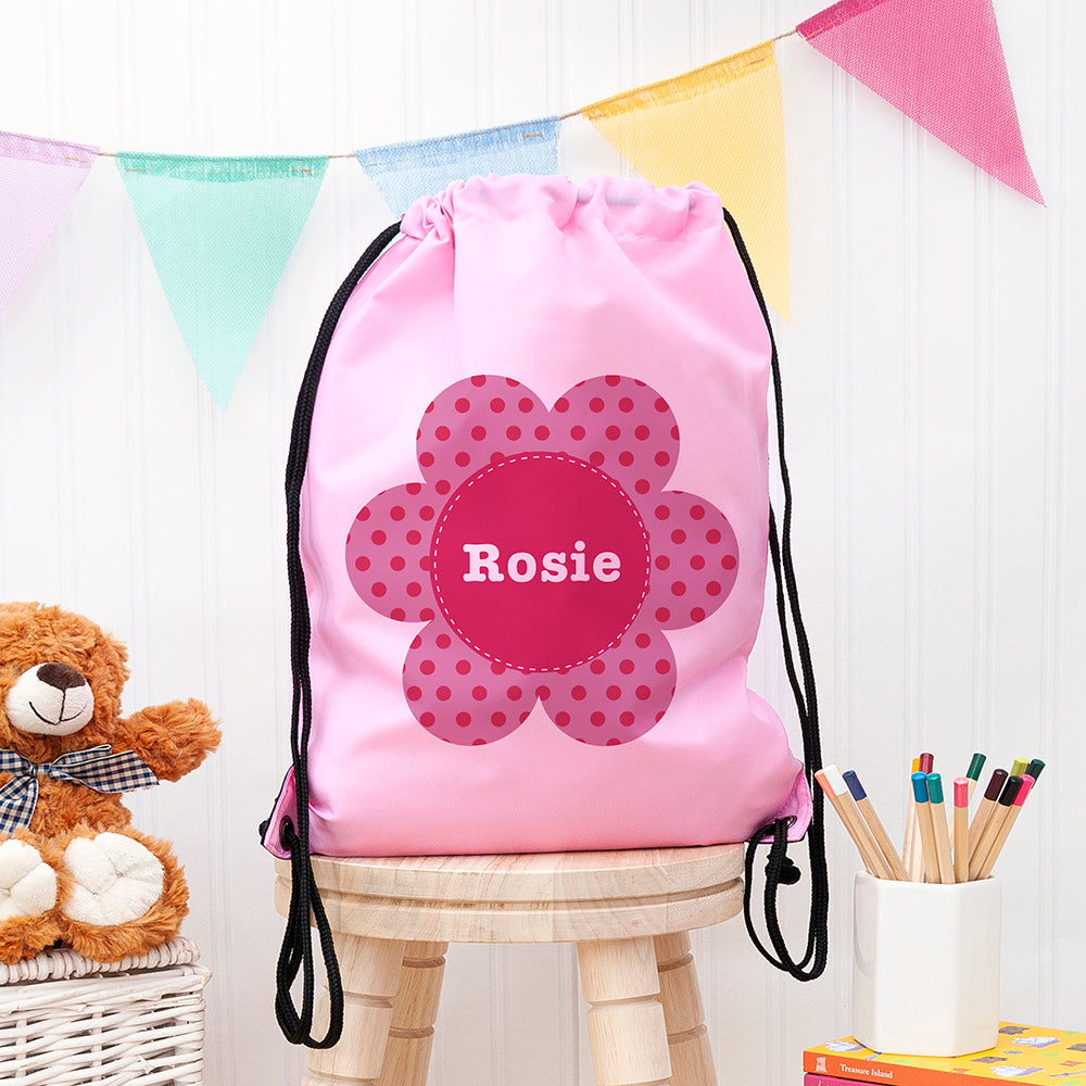 Personalised Personalised Classic Pink Flower Waterproof Swim Bag