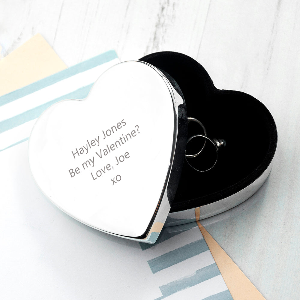 Personalised Personalised Classic Silver Heart Trinket Box