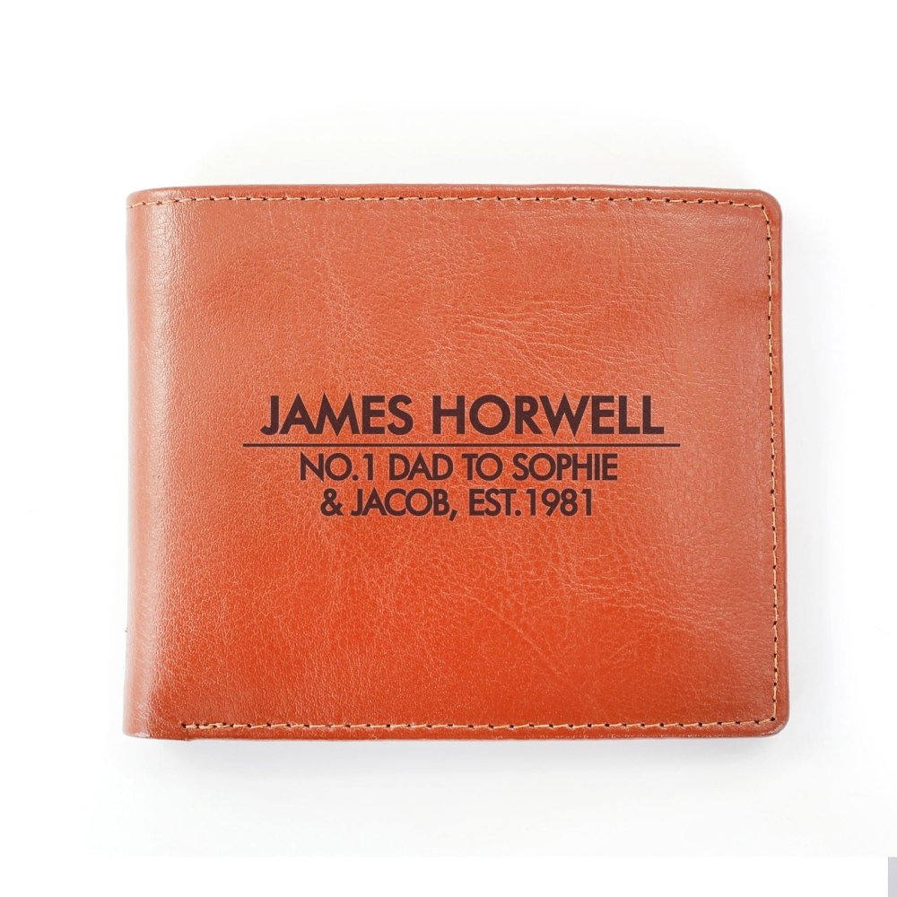 Personalised Classic Tan Leather Wallet