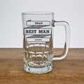 Personalised Comic Best Man/Groomsman Beer Glass Tankard