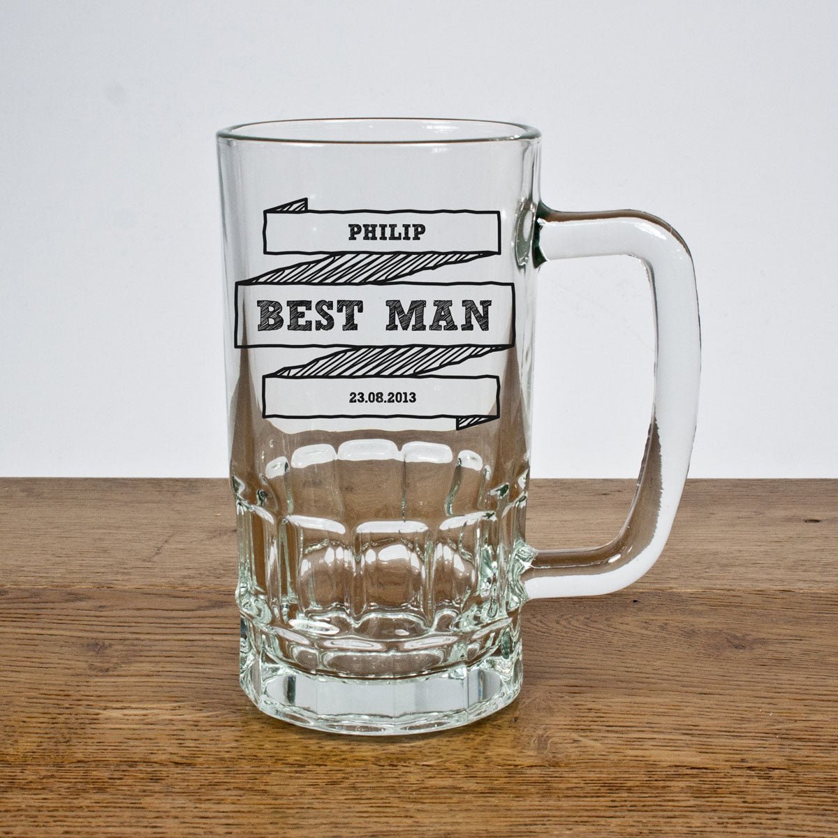 Personalised Comic Best Man/Groomsman Beer Glass Tankard