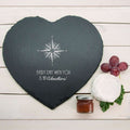 Personalised Compass Heart Slate Cheese Board