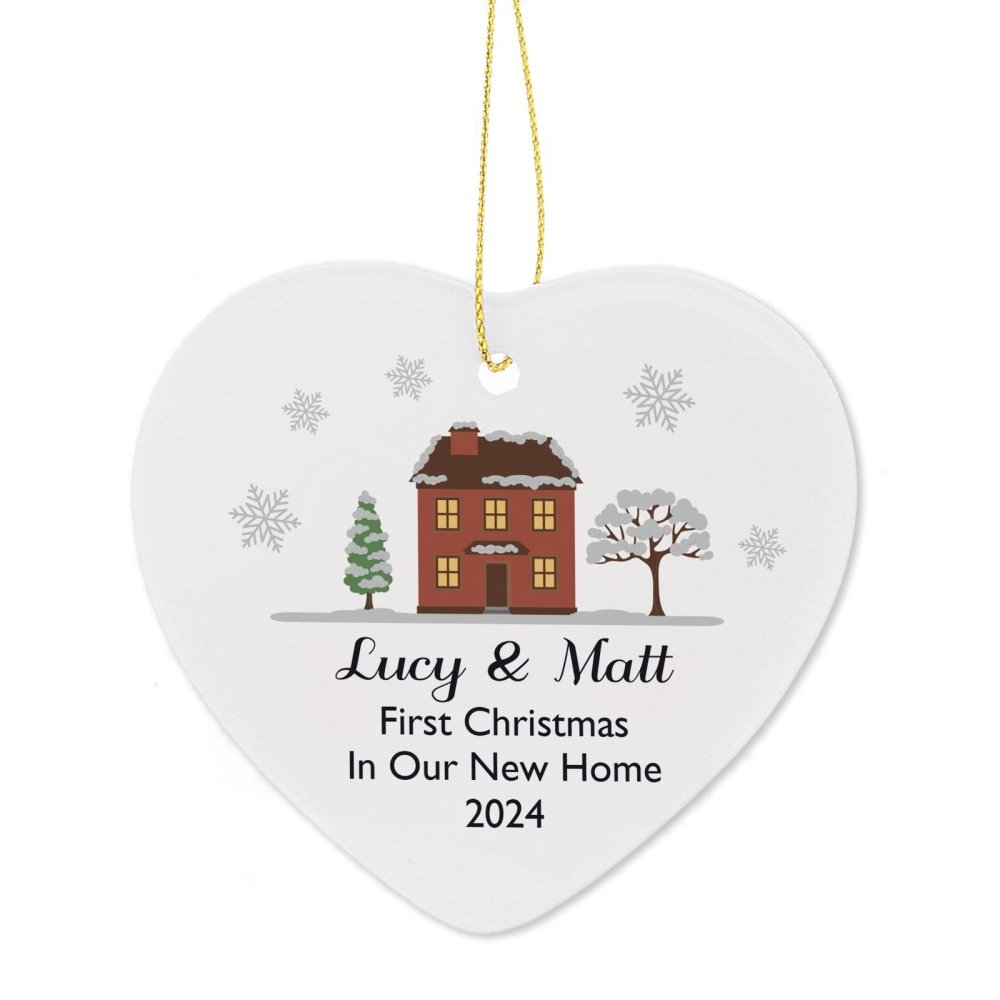 Personalised Cosy Christmas Ceramic Heart Decoration