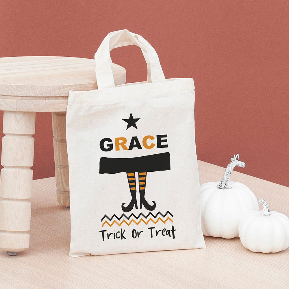 Personalised Personalised Cotton Halloween Trick or Treat Bag