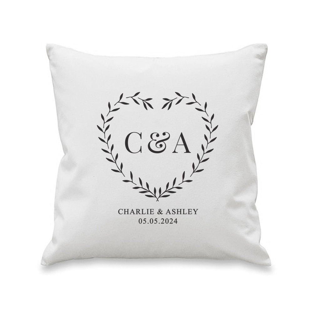 Personalised Couples Heart Cushion Cover