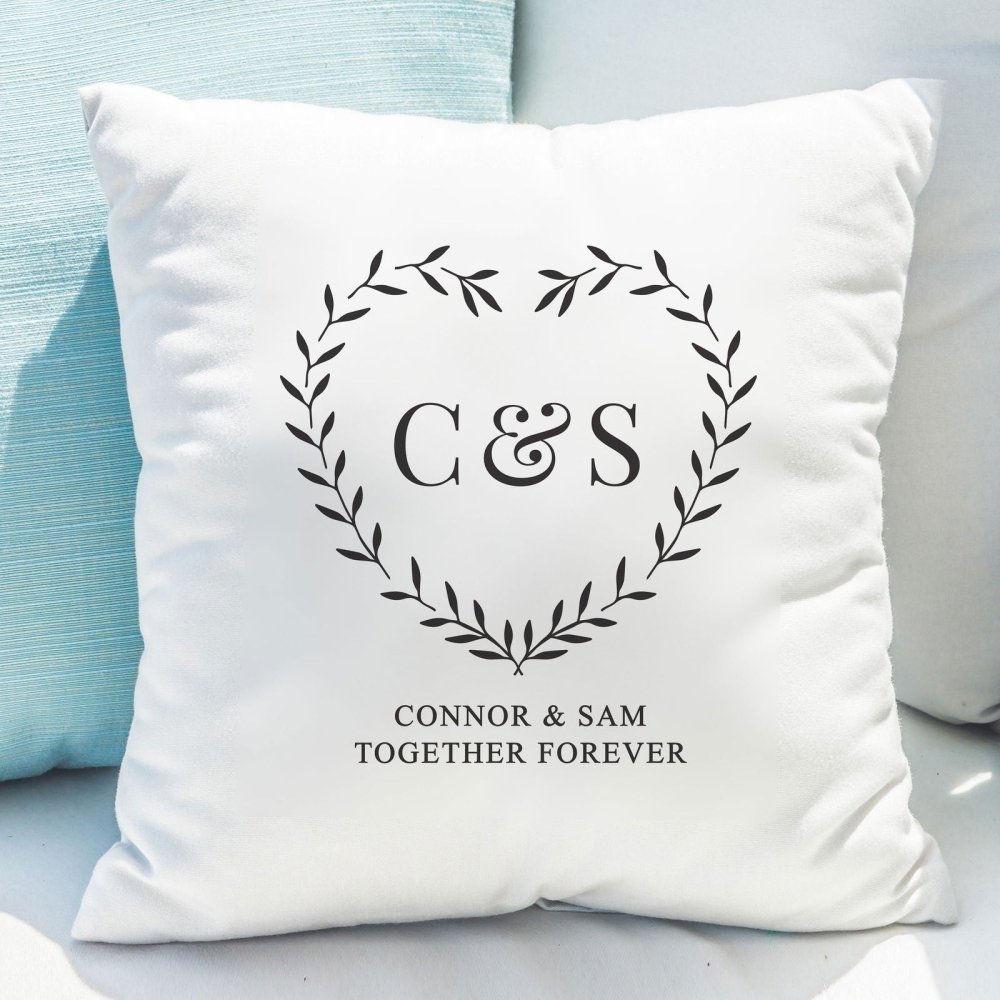 Personalised Couples Heart Cushion Cover
