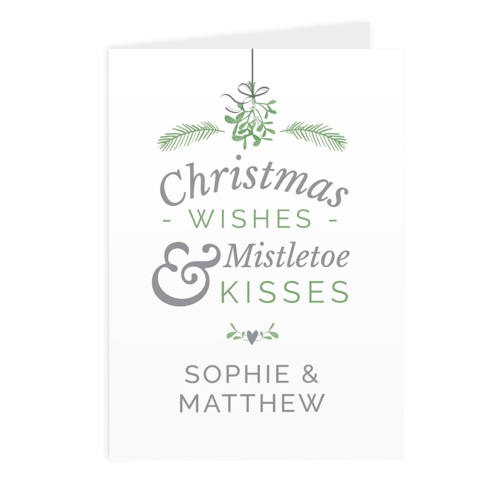 Personalised Couples Mistletoe Card