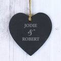 Personalised Couples Slate Heart Decoration