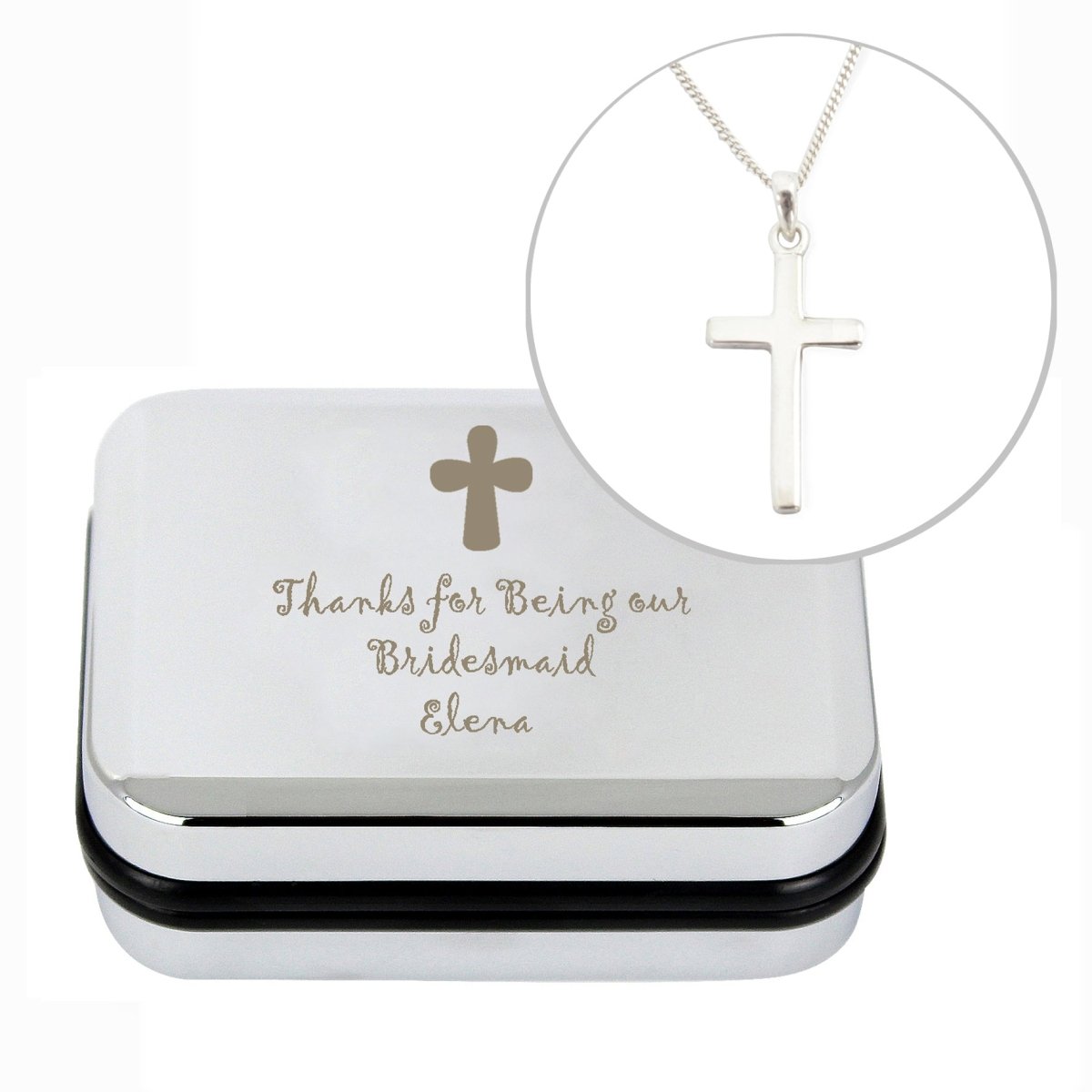 Personalised Cross Necklace And Box