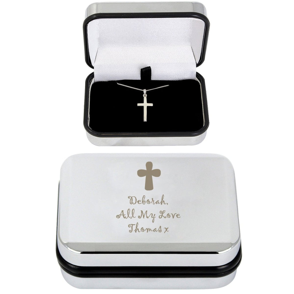 Personalised Cross Necklace And Box