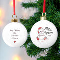 Personalised Cute Teddy My 1st Xmas Bauble