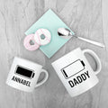 Personalised Personalised Daddy & Me Low Battery Mugs