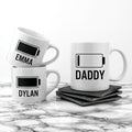 Personalised Personalised Daddy & Me Low Battery Mugs