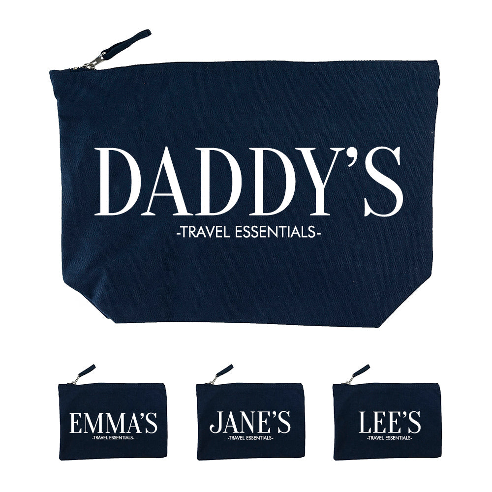 Personalised Personalised Daddy & Me Navy Wash Bags