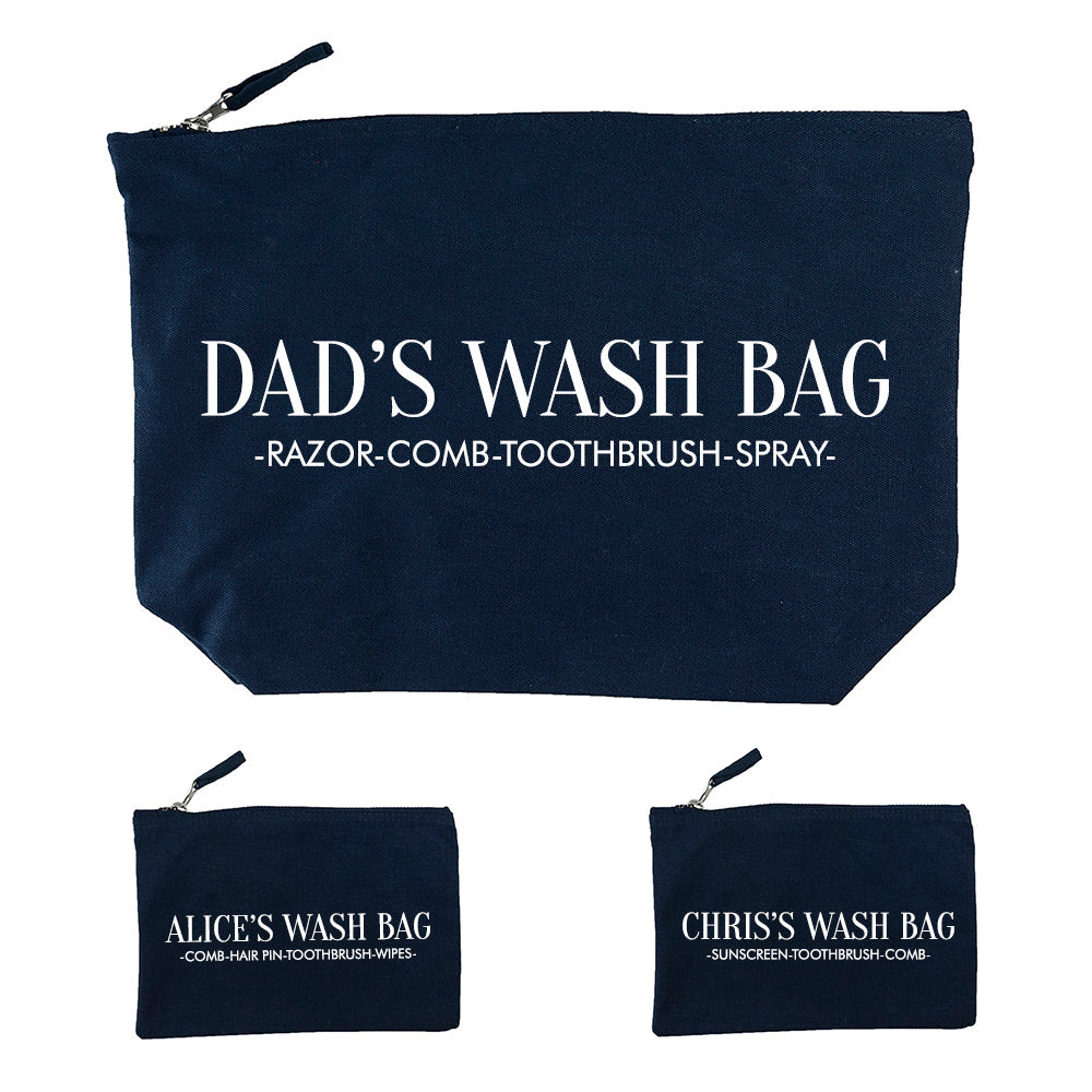 Personalised Personalised Daddy & Me Navy Wash Bags