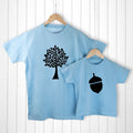 Personalised Personalised Daddy and Me Acorn Blue T-Shirts