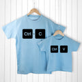 Personalised Personalised Daddy and Me Copy Paste Blue T-Shirts