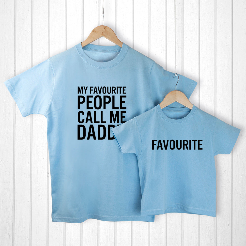 Personalised Personalised Daddy and Me Favourite People Blue T-Shirts