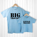 Personalised Personalised Daddy and Me Here Comes Trouble Blue T-Shirts